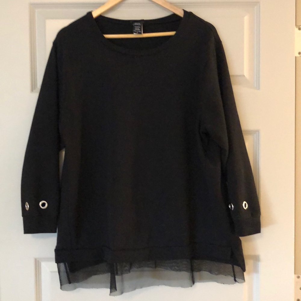 Torrid Sweatshirt with metal/mesh details